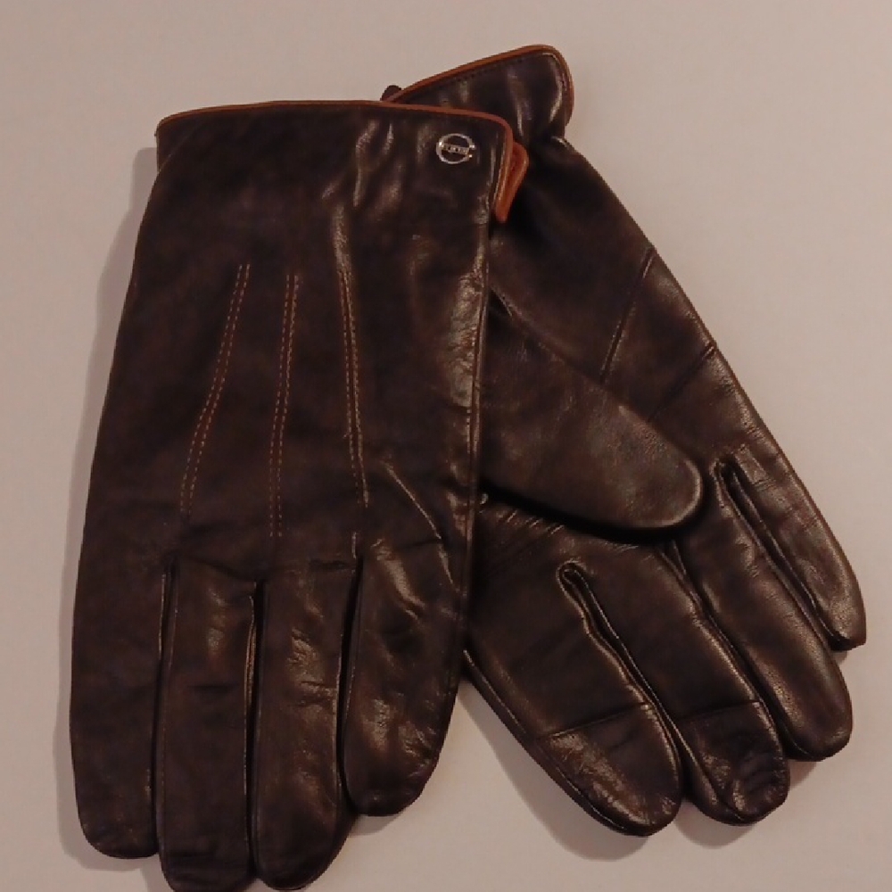 Sophisticated Dark Brown Leather Gloves